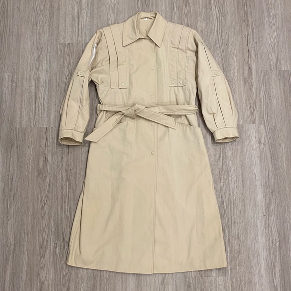 VINTAGE Sears Beige Trench Coat Vintage Size 8 Modern Size Small - Picture 2 of 16